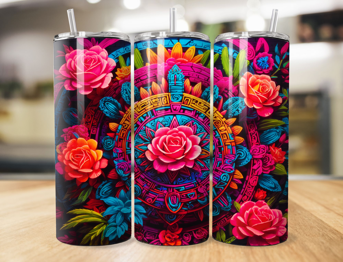 Aztec Flower Tumbler