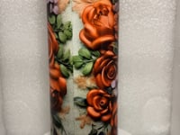 Flower Sugar Skull Glitter Tumbler